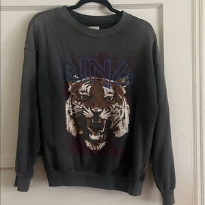 Anine Bing Black Graphic Crewneck Sweater
